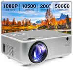 XElectron C9 Pro Full HD 1080p Native Resolution Projector for Home 4K | 200" Screen | 10500 Lumen (Best in Segment) | Inbuilt Speaker | Bluetooth, HDMI, VGA, AV, USB, Audio Out (C9, Silver)