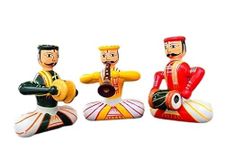 Yamkay Wooden Dolls-Musical Set Male Wooden Traditional Handcrafted Musical Doll Set, Home Decor Items for Living Room, Home Decor Items, Multi color 3 Dolls in 1 Pack