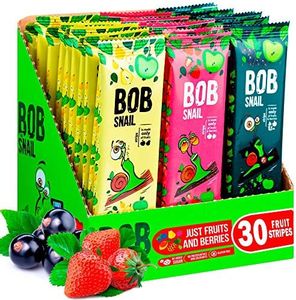 Snacks Variety Pack - 30 Healthy Individual Packs for Kids Adults with Natural Strawberries Blackcurrant Apple and Pear Gluten-Free Vegan Low Carb Fruit Bar No Sugar Added