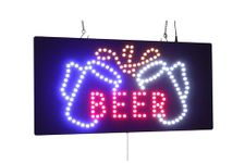 Beer Sign, 24"x12", 60x30cm, TOPKING, Signage, LED, Bright, Open, Signboard, Display, Grand Opening, Gift