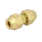 Generic 1/4BSP Double Brass Flare Nut Air Conditioner Part Fitting for 1/4-inch Dia Pipe