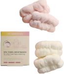 Mei Apothecary 2 Pairs Skincare Wristbands, Wrist Bands for Washing Face, Drip-Free Spa Makeup Wristbands, Pink & White
