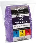 Artellius - Purple Hot Glue Sticks 4" x.27" (100 Bulk Pack) - Ultra Bond Hot Melt Adhesive Mini Glue Sticks for All temperature Glue Guns