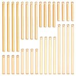 SUNNYCLUE 1 Box 32Pcs 8 Styles Bar Charms Real 18K Gold Plated Brass Vertical Bar Pendant Stamping Blank Metal Charms for Jewelry Making Charms Stick Strip Earring Necklace Bracelet Supplies Adult