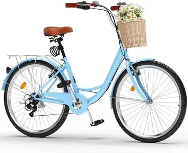 YITAHOME 26 Inch Beach Cruiser Bike for Women, 7 Speed Commute Bicycle for Adults, Women Bike with Adjustable Seat & Basket, Multiple Color