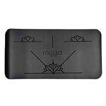 Myga RY1334 - Alignment Yoga Pad Mat - Non-slip Pads for Extra Cushioning with your Knee - Elbow and Hand Support - 66 x 34 cm - 5mm Thickness - Black