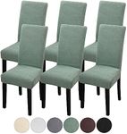 Fuloon 6pcs Chair Covers Dining Room Chair Cover Spandex Polyester High Chair Covers Protector Removable Washable Slipcovers green