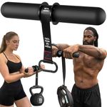 FitBeast Forearm Strengthener & Forearm Exerciser, Wrist Roller with Thicker Handle, Forearm Strength Trainer with Adjustable Strap - Ideal for Grip Strength, Muscle Building, Rehabilitation (Black)