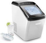 Iceman Countertop Nugget Ice Maker – Pebble Ice Machine, Soft Chewable Pellets in 20 Min, 26Lbs/24H, 3lb. Capacity, Waterline-Compatible, Self-Cleaning, Stainless-Steel + Scoop