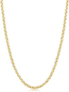 CHOW SANG SANG 18K Yellow Solid Gold Machinery Chain Anchor Chain, Link Necklace for Women 04800N | 19.6 Inches, (50 CM)