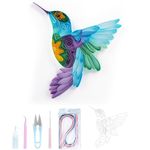 Uniquilling Quilling Kit, Paper Quilling Kits, 8 * 10-in Hummingbird Paper Filigree Kits with Quilling Tools& Using Manual, DIY Quilling Artwork Modern Wall Art for Living Room