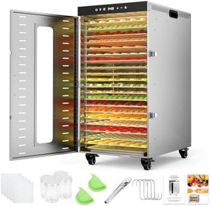 BriSunshine 20-Tray Commercial Food Dehydrator Machine, 24H Timer, 1600W Large Stainless Steel Dehydrators Dryer for Meat Jerky, Dog Treats, Fruits