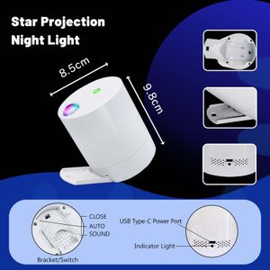 CAIYUE Star Galaxy Projector – LED Night Light for Bedroom