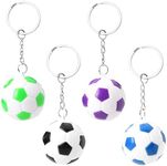 Soccer Keychains Gifts for Boys Girls Birthday Christmas Gift for Daughter Son Funny Football Keyring for Soccer Player Coach Soccer Lover Gifts for Granddaughter Grandson Friend Sport Key chains 4Pcs