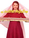 THE BRIDE MADE Women Entery Dupatta Bride And Groom Name On Net Customized (2 Meter),Multi