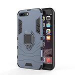 Glaslux Armor Shockproof Soft TPU and Hard PC Back Cover Case with Ring Holder for iPhone 8 Plus - Armor Grey