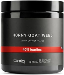 Toniiq Super Strength Horny Goat Weed for Men & Women - Epimedium sagittatum - 40% Icariins - 60: 1 Concentrated Extract - 3P Tested - Premium hornygoatweed for Men - 60 Caps