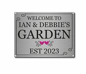 Personalised Hanging Garden Sign 20x15cm Metal Plaque Gifts, Bar,