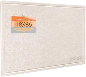 Lightomorrow Large Bulletin Board - 48 x 36 Inches, Decorative Felt Pin Board for Wall - 4' x 3' Foldable Photo Display Board with Self-Adhesive Tape, Includes 20 Push Pins - Oatmeal