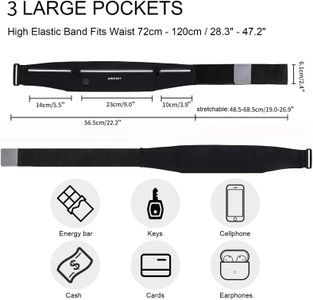 HAISSKY Running Belt Waist Pack – Water Resistant, Fits Phones Up to 6.9”