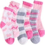 Fuzzy Socks for Womens Slipper Warm Fluffy Cozy Cabin Winter Soft Fleece Comfy Thick Socks Christmas Galentines Valentines Gift for Mom Stocking Stuffers for Her (Mix Color A(6 Pairs))