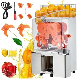 Stainless Steel Commercial Juicer Machine, 110V Orange Squeezer, 120W Extractor for 22-30 Oranges/min, Easy to Clean with Pull-Out Filter Box, High Reliability & Safety Features