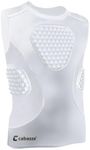 Cabasse Youth Padded Protective Shirt, Chest Rib Protector Heart Guard Sternum Shirt for Football Paintball Baseball (White, Large)