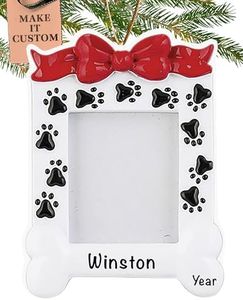 Personalized Dog Ornament 2024 – Fast & Free 24h Customization – Pet Christmas Ornament for Tree – Custom Gift Wrapped Dog Photo Frame Keepsake for Pet Owners