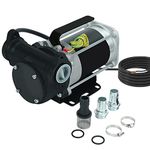 BLACKHORSE-RACING 12V DC Gasoline Fuel Transfer Pump, 15 GPM / 57 LPM Self-Priming Rotary Vane Motor Fuel Pump, Thermal Protected, for Gasoline Diesel Kerosene Mineral Spirits