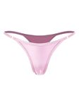 CHICTRY Women Low Rise Thong G-String Holographic Shiny Metallic Panties T-Back Rave Briefs Underwear Pink M