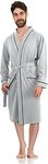 NY Threads Luxurious Men's Poly Cotton Blended Robe Roomy Knit Dressing Gown (X-Large, Heather Grey)