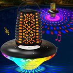 KingSom Floating Pool Speaker,Bluetooth Pool Speaker with LED Flame Light and RGB Light,IP68 Waterproof Bluetooth Speaker for Pool,Loud Stereo Sound,TWS Pairing,Built-in Mic,Hot Tub Speaker for Shower