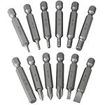 Hakkin Allen Key Bit Set 12 Pieces S2 Steel Magnetic Hexagon Phillips Slotted Screwdriver Bits Set 1/4" Hex Shank Allen Wrench Drill Bit Set for IKEA Furniture H1.5-H6 PH0 PH1 PH2 SL3 SL6 50mm Length