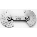 Mitutoyo 186-110, Radius Gage Set, 18 Pairs of Leaves, 0.4mm, 0.8mm, 1mm, 1.2mm, 1.5mm, 1.6mm, 1.75mm to 3mm by 0.25mm, 3.5mm to 6mm by 0.5mm