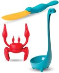 Pack of 3 - Nessie Ladle Spoon + Red The Crab Silicone Spoon Rest + Splatypus Jar Spatula