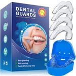 Mouth Guard for Teeth Grinding, Mouth Guard for Sleeping, Gum Shield for Teeth Grinding Guard Adults & Kids, Reusable Sleep Apnea Mouth Guard & Teeth Whitening Mouth Tray, Prevent Bruxism 4 Pcs