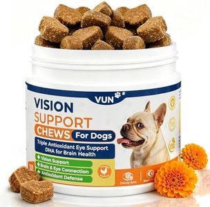 VUN Dog Eye Supplements-Dog Vision Supplement Soft Chew for Cloudy Eyes,Dry Eye and Night Vision of Senior Dogs,Antioxidant Eye Care,100 Counts (Chicken Flavor)