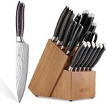 PAUDIN 17 PCS Kitchen Knife Set, Razor Sharp Knife Block Sets, Ideal Gifts