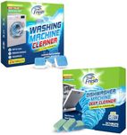 True Fresh Dishwasher Cleaner and Washing Machine Cleaner Tablets - 48 Pack Bundle, Deodorizer and Descaler Dishwasher Tablets for Deep Cleaning, Washer Cleaner Tablets, 12-Month Supply