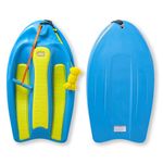 ZUP Coast Board All-in-One Kid's Wakeboard with Rope Handle, Trainer Board, Kneeboard and Water Skis for Water Sports, Boating, Blue