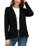 KANCY KOLE Women's Blazer Solid Lapel Slim Fit Casual Business Cardigan Jacket(XL, Black)