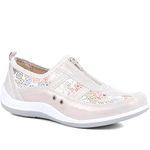 Pavers Women's Leather Shoes in Floral - Cushioned Footbed and Arch Support - Shoes with Zip Fastening - Ladies Sporty Footwear - Size UK 7 / EU 40