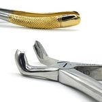 ADDLER DENTAL FORCEP LOWER THIRD MOLAR. SERRATED HANDLE NO GRAIN GOLD 79. LIFE TIME ANTI RUSTING WARRANTY.