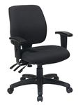 Office Star 33327-30 Mid Back Dual Function Ergonomic Chair with Ratchet Back Height Adjustment with 2-Way Adjustable Arms, Black