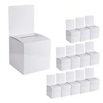 AIEX 12pcs 12x6x6inch Raffle Boxes for Tickets, Stereoscopic Ballot Box Suggestion Box with Slot Donation Boxes for Money Fundraising Cardboard Charity Box for Collecting Voting (White)