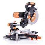 Evolution Power Tools R255SMSDB 10" Multi-Material Double Bevel Sliding Compound Miter Saw, 255mm