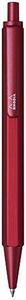 RHODIA 9384C - Stylo-Bille Rechargeable scRipt Corps Hexagonal en Aluminium Brossé - Rouge - Pointe Rétractable à Bille Haute Précision 0,7 mm, Encre Noire - Collection scRipt