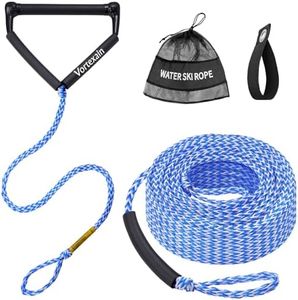 Wakeboard Rope with Handle 75ft, Ski Ropes for Water Skiing Wakesurf Wake Board Surf Floating Boating, Towable Boat Tow Pull Sports Line Thick Tough Watersports Kneeboard Surfboard Jet Accessories