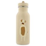 Trixie Drinking Bottle - Mr. Dog - 500ml Stainless Steel Water Bottle for Kids - Beige - Leakproof - Eco-Friendly and BPA-Free