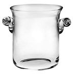 Barski -Glass- Ice Bucket- Wine Cooler - 8"H Glass - with 2 handles - Clear - Made in Europe
